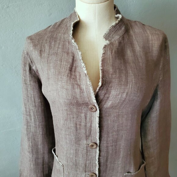 Eileen Fisher Irish Linen Blazer/ Size L/ Casual Career - Picture 3 of 11